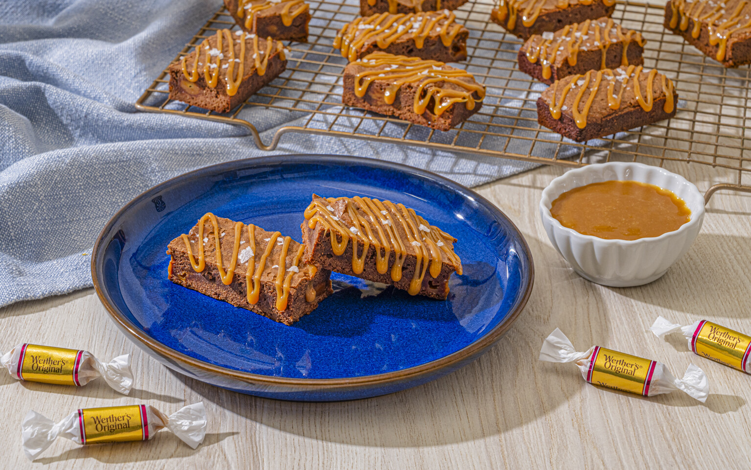 Carrés au chocolat au caramel salé