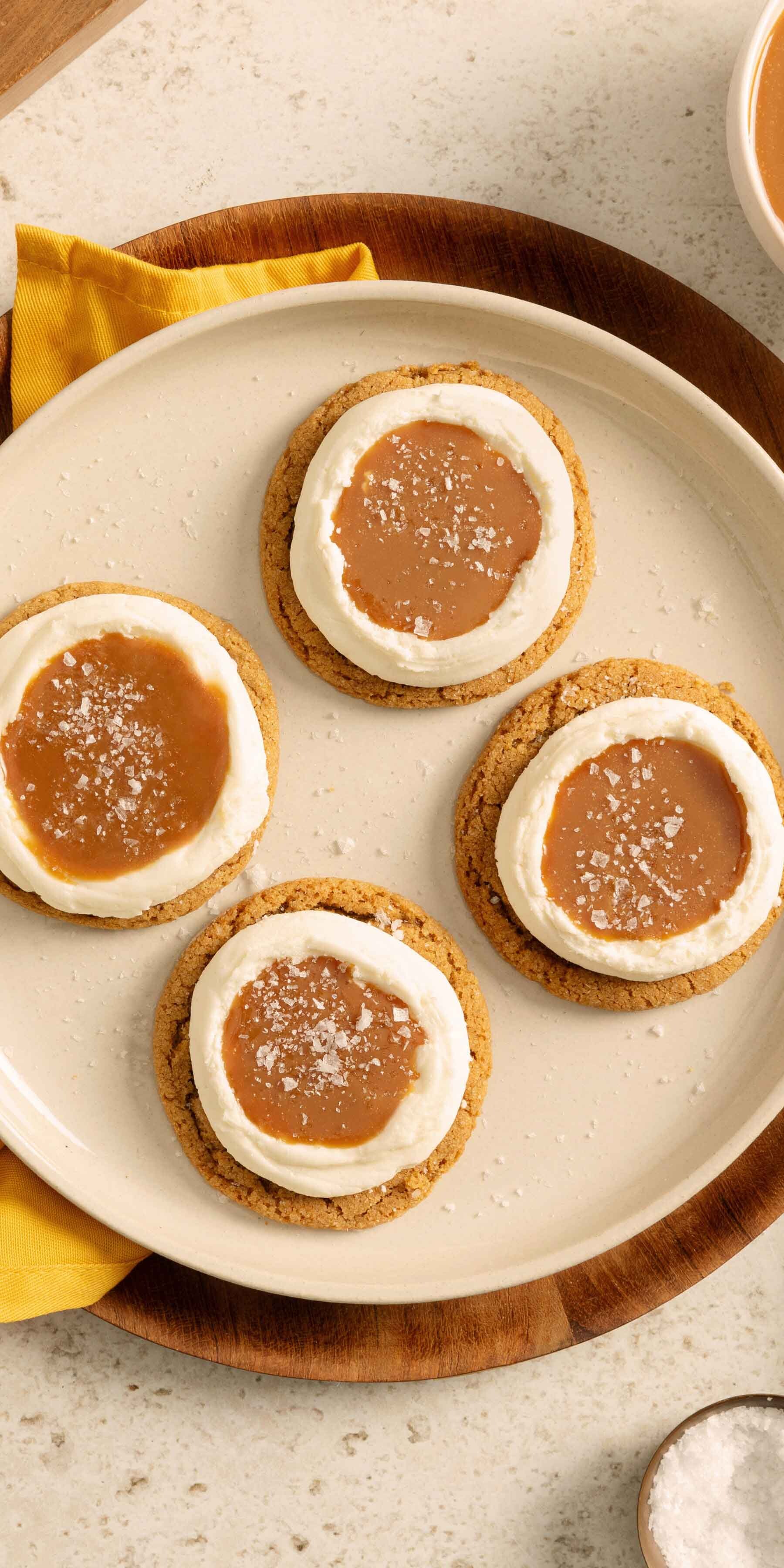 Biscuits crémeux au gingembre et au caramel salé